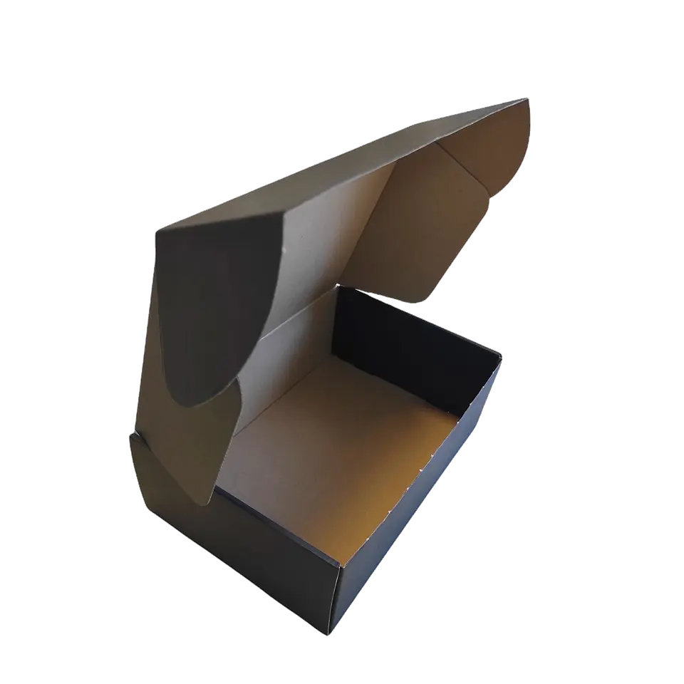 CAJA MICROCORRUGADA MULTIUSO AUTOARMABLE NEGRA 20X14X6