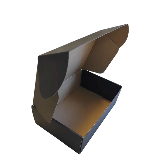 CAJA MICROCORRUGADA MULTIUSO AUTOARMABLE NEGRA 20X14X6