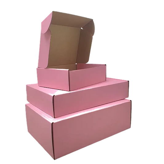 CAJA ROSADA MULTIUSO AUTOARMABLE 20X14X6