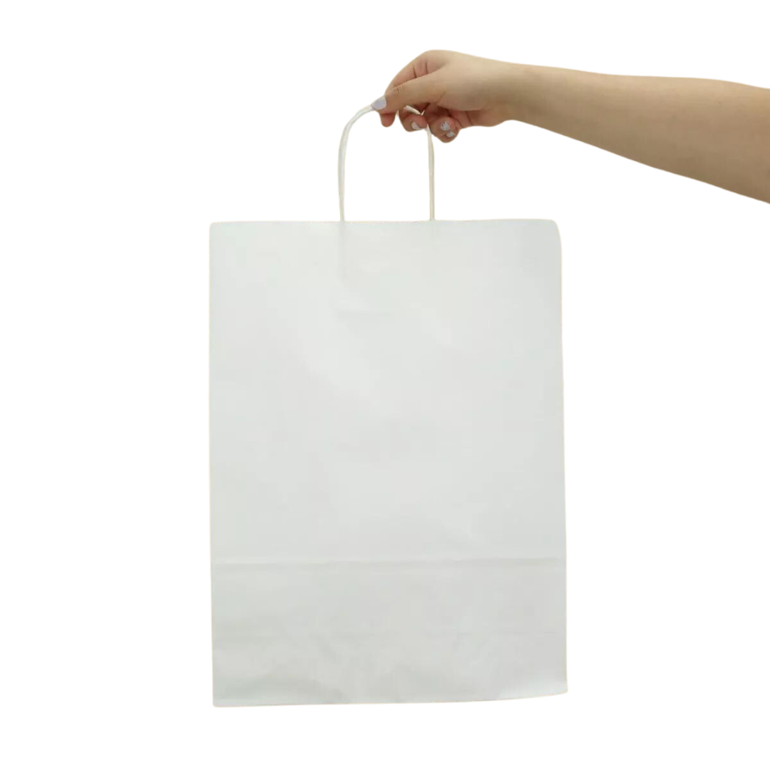 Bolsa de papel kraft blanco 41x30x12