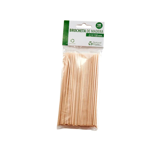 BROCHETA MADERA 15 CM X 100