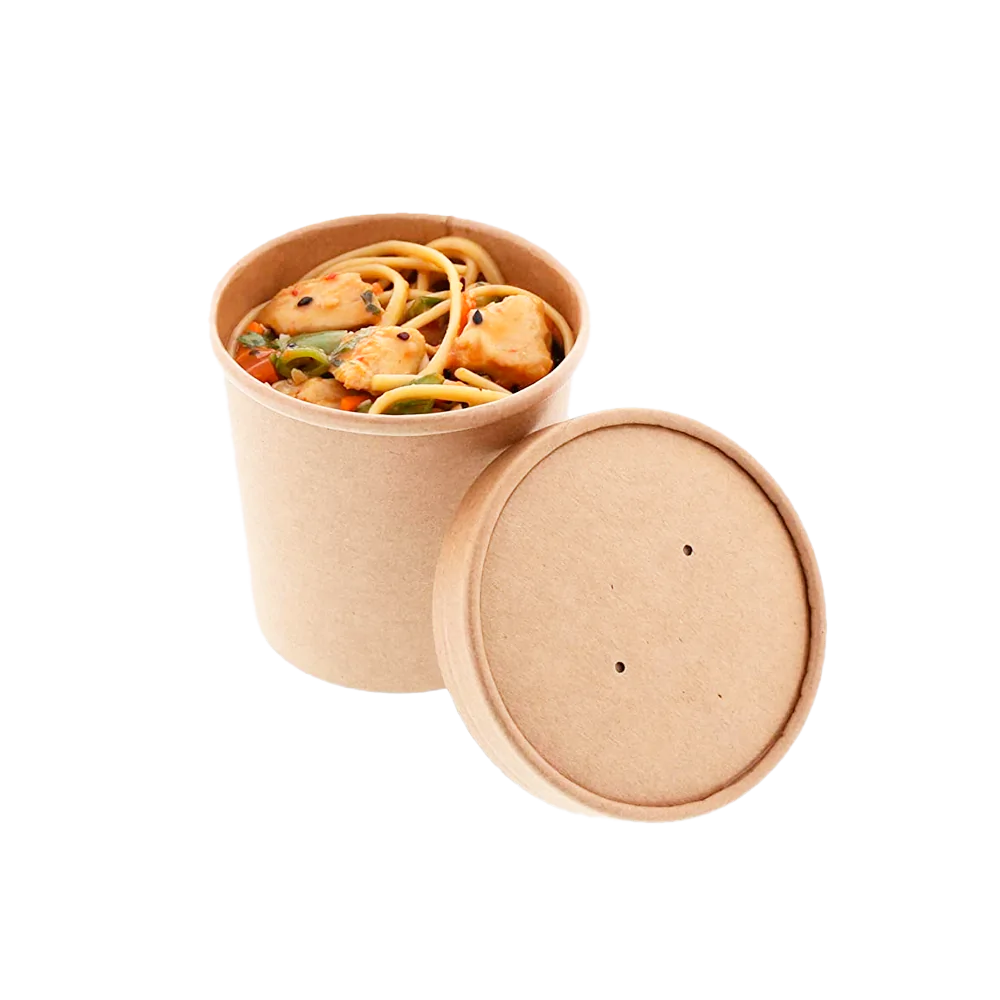 Envase Kraft 16 oz con Tapa