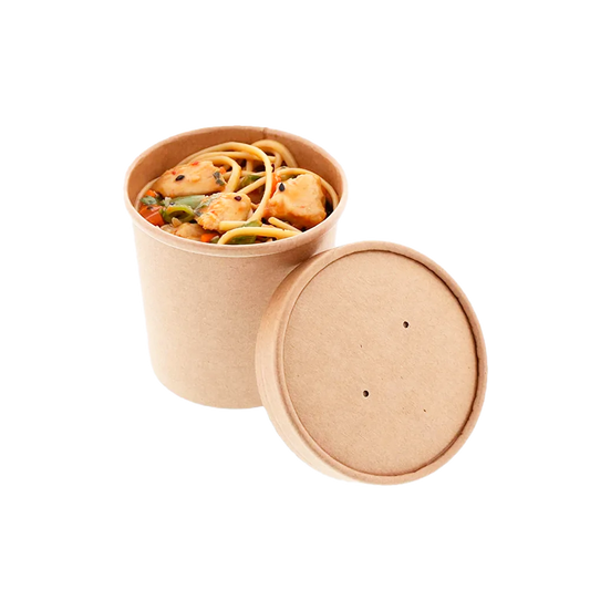 Envase Kraft 16 oz con Tapa