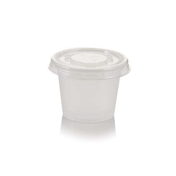 POCILLO CON TAPA PP 1 OZ (30 cc) X 50 unidades