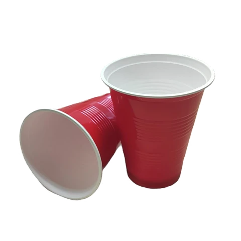 VASO PLASTICO REUTILIZABLE ROJO BLANCO 500CC x 25 UNIDADES