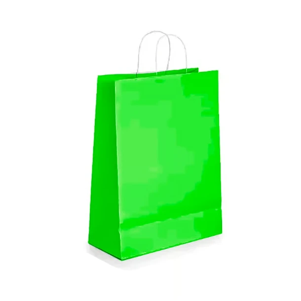 BOLSA DE PAPEL FSC VERDE 18X09X24