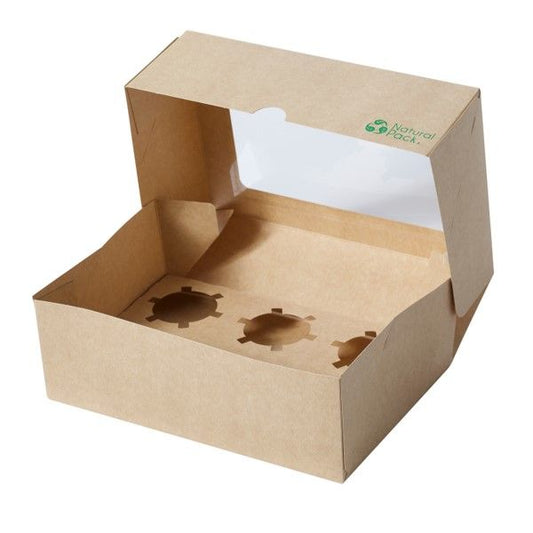 CAJA KRAFT GRANDE (6 UN) CON VENTANA 1800 ML