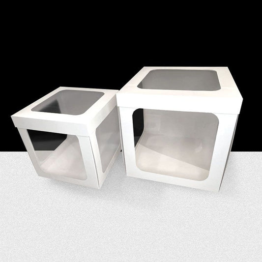 CAJA BLANCA AUTOARMABLE 15X15X15 CON VENTANA