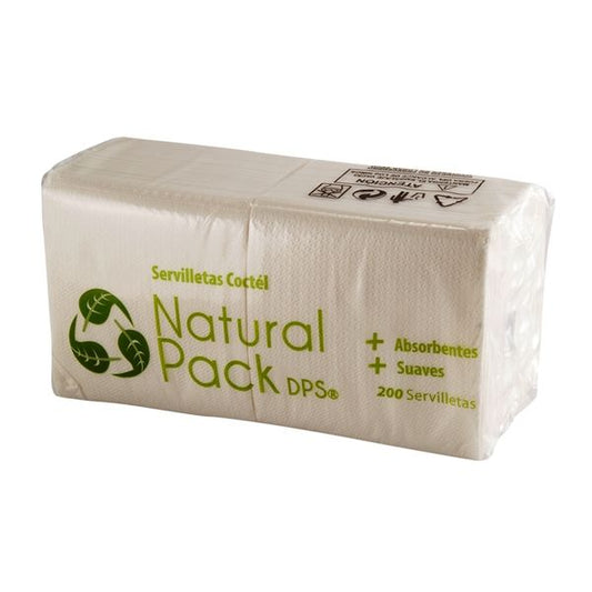 SERVILLETA COCKTAIL NATURAL PACK X 200 UNIDADES