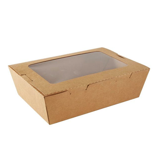 CAJA KRAFT VENTANA 1600 ML (21x15,2x6)